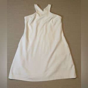 BAR III WHITE Halter Cut-In Armhole A-Line Skirt Mini Dress sz LARGE $79.50